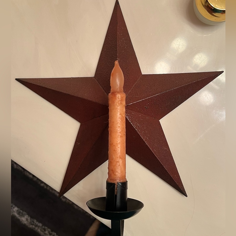 Rustic Brown Star Candle Holder